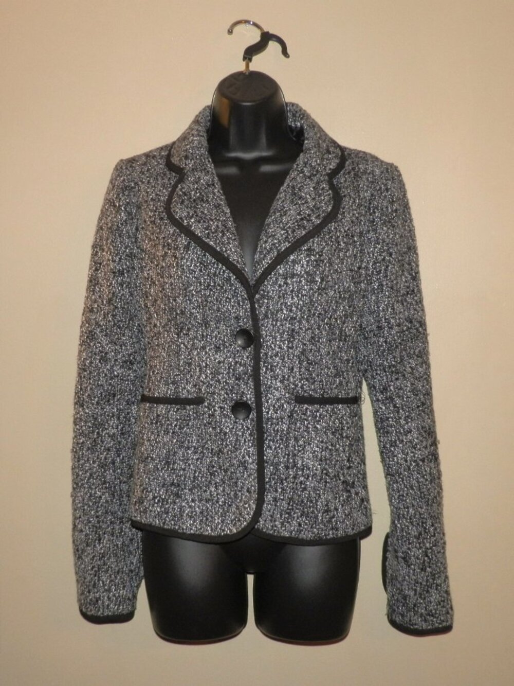 Hollywood & Hudson Black & White Yarn Blazer